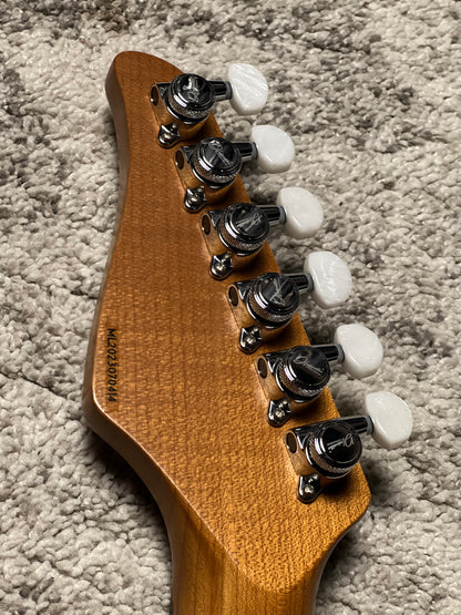 Dhatarattha Classic DST HSS in Fiesta Red Over Sunburst with Rosewood FB and Vines Artwork Inlay