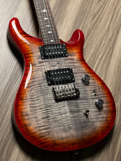 PRS SE Custom 24-08 flame in Charcoal Cherry Burst