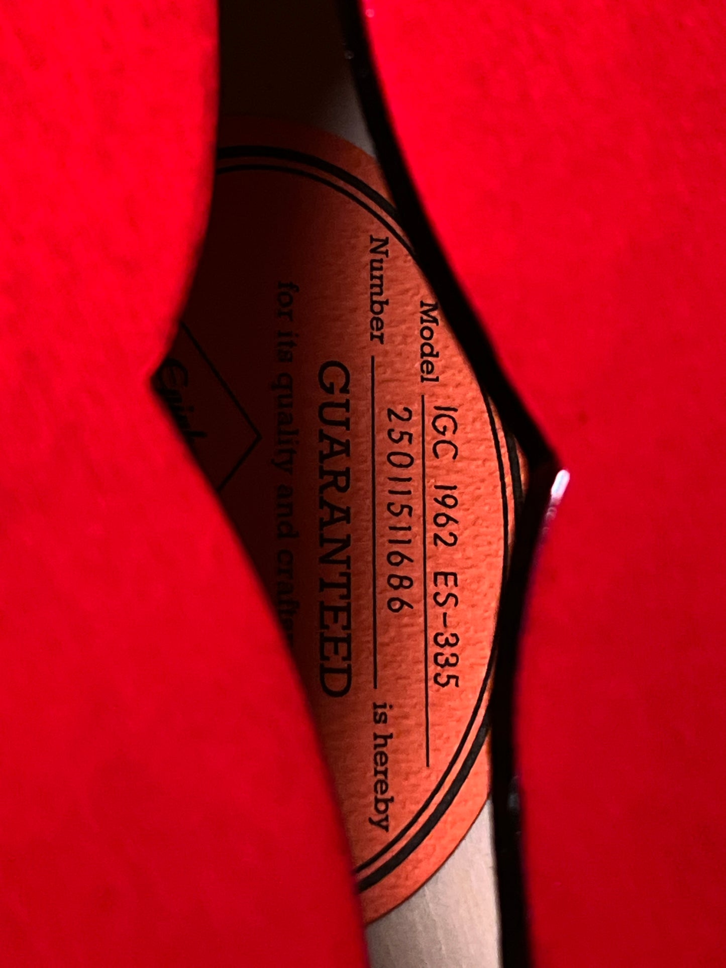 Epiphone 1962 ES-335 Reissue Sixties in Cherry w/Case 25011511686