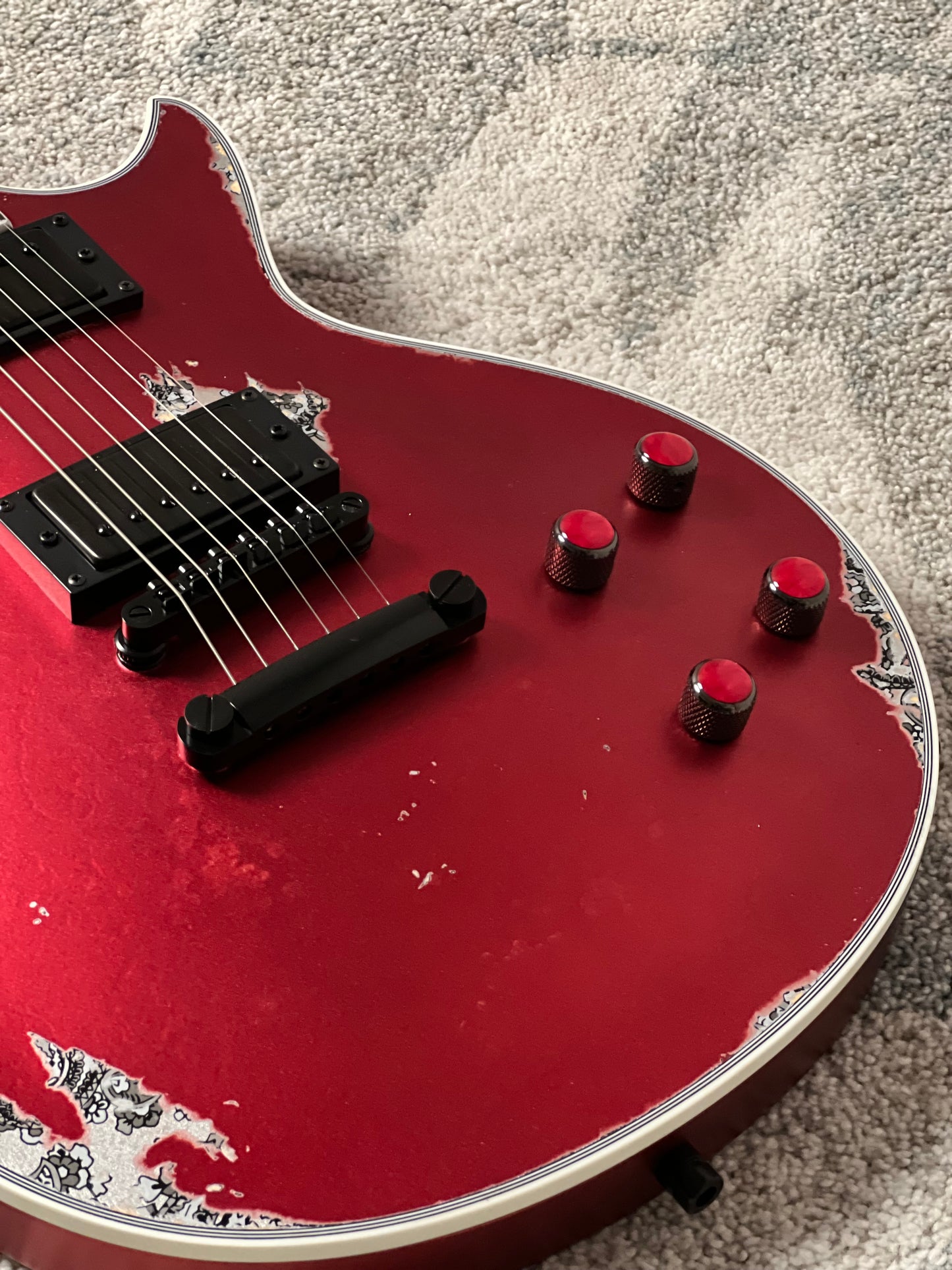 Dhatarattha Custom DLP in Candy Apple Red over Black Paisley