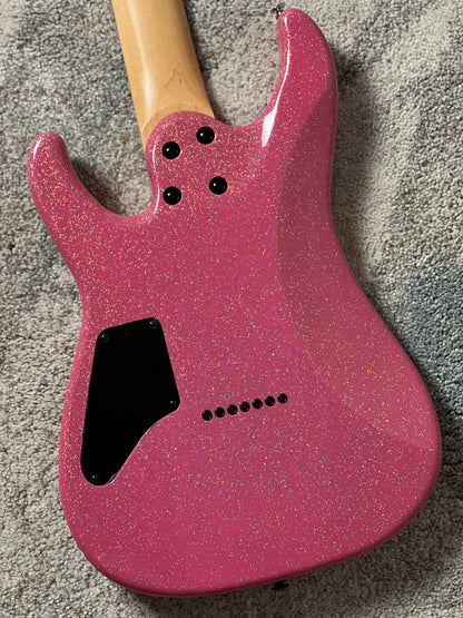 Soloking MS-7 in Pink Sparkle Mortis Tribute with Maple FB