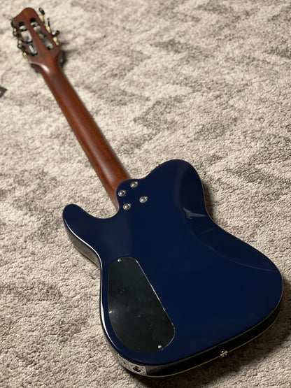 SQOE Spain SEGD-600 Nylon Electric Guitar with Piezo in Aurora Blue