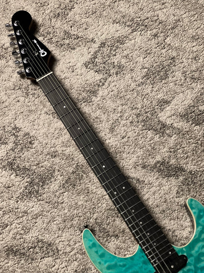 Charvel Pro-Mod Plus Dinky DK24 HSS QM in Blue Curaçao ICC2602200 (USED)