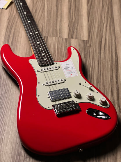 Fender Japan Hybrid II Stratocaster HSS with RW FB in Modena Red JD24000619