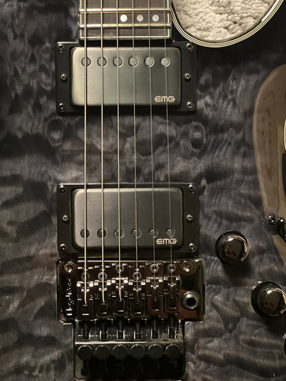 Schecter Hellraiser Hybrid C-1 FR TBB with Floyd Rose in Trans Black W23070014