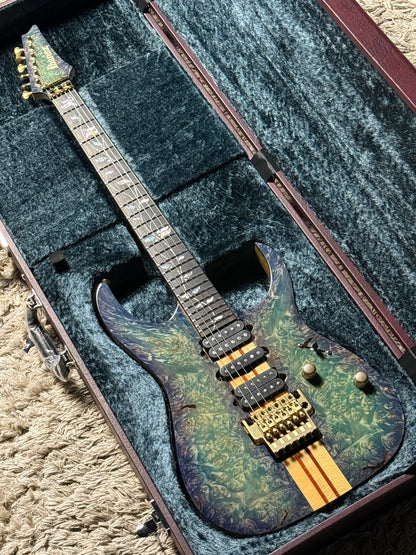 Ibanez Japan Custom Shop Visions IV2RG  with Ebony FB in Blue/Green/Purple Incl. Hardshell Case