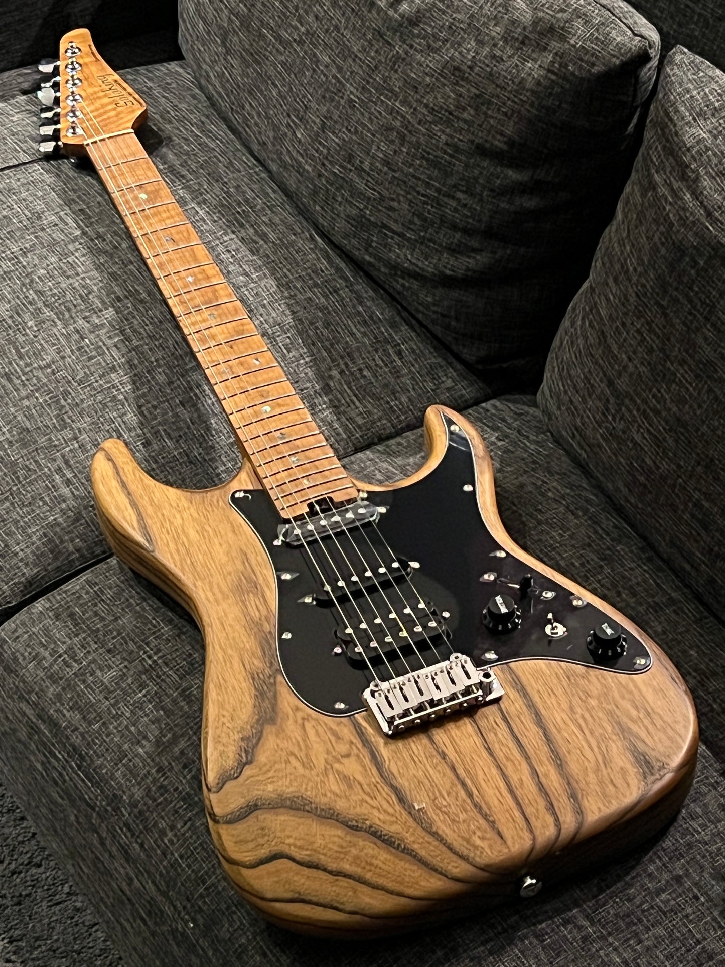 Soloking MS-1 Classic ASH in Torched Black with Roasted Flame Maple Neck Nafiri Special Run