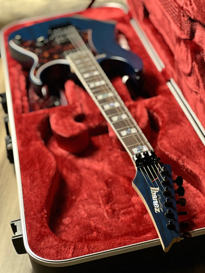 Ibanez Prestige RG653DX-TDF Electric Guitar w/Case In Transparent Deep Blue Flat F2533897