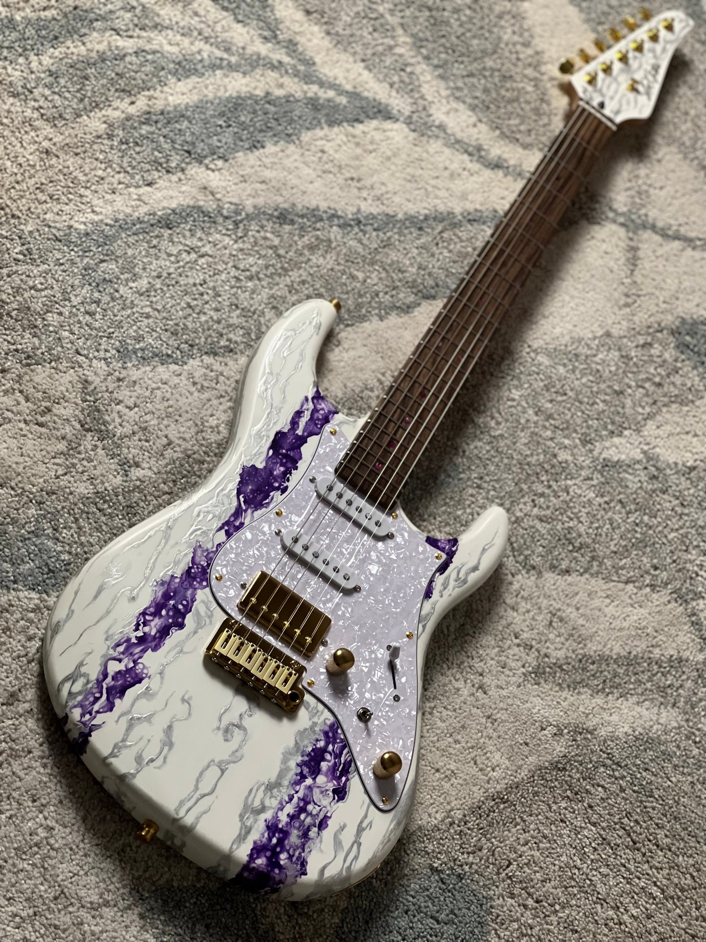 SLX X Dhatarattha Custom DST in Amethyst Shmear with Rosewood FB