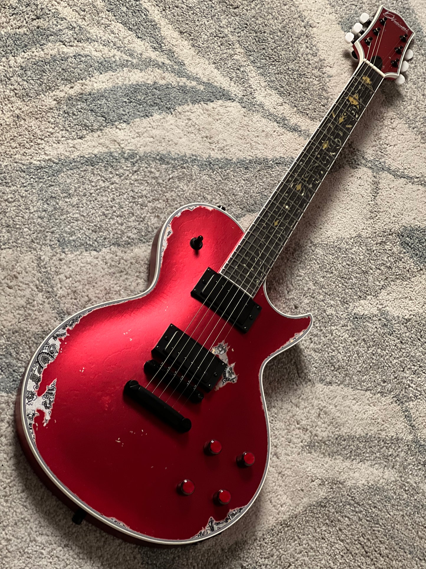 Dhatarattha Custom DLP in Candy Apple Red over Black Paisley