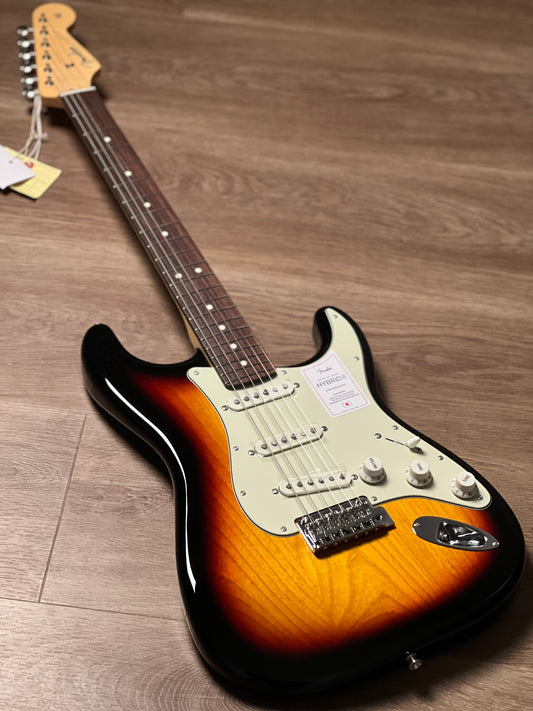 Fender Japan Hybrid II Stratocaster with Rosewood FB in 3 Color Sunburst JD24017585