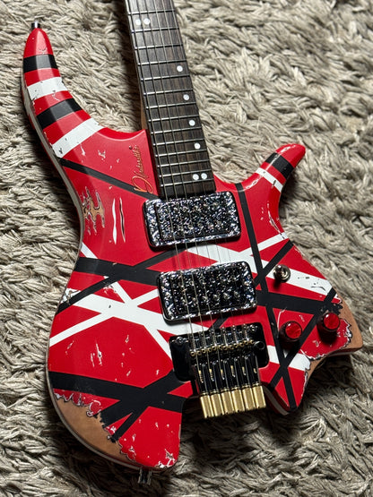 Dhatarattha Custom DHL in Red with Black and White Stripes with RW FB Heavy Relic