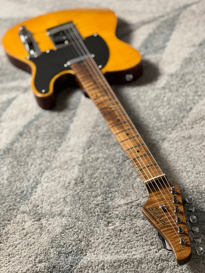 Soloking MT-1 FM 22 Artisan FMN with Roasted Flame Maple Neck in Amber Limited Edition JESCAR