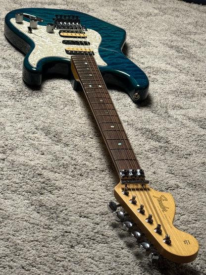 Fender Michiya Haruhata Stratocaster with RW FB in Caribbean Blue Trans JD19003960