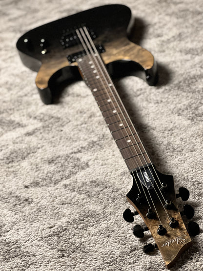 Schecter C-1 Standard in Black Fade Burst Burl