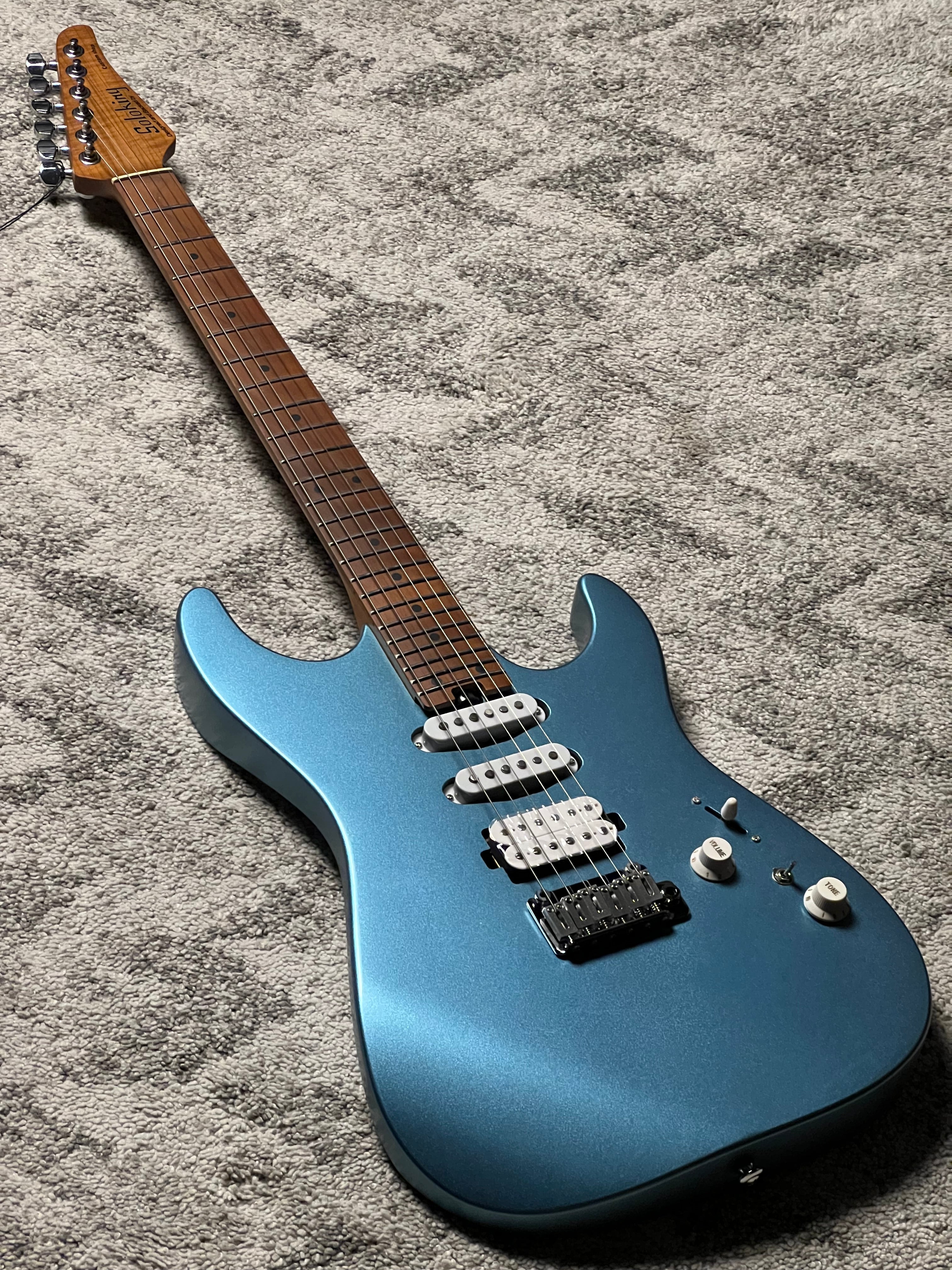 Soloking MS-1 Custom 24 HSS Flat Top in Satin Blue Matte Nafiri