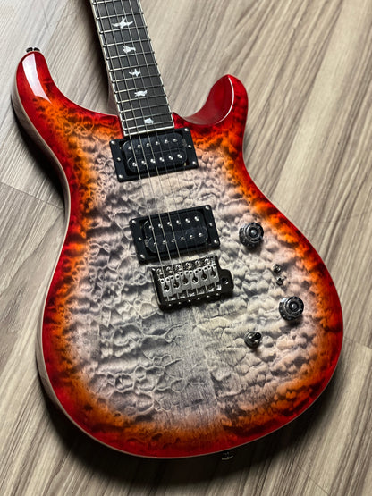 PRS SE Custom Quilt 24-08 in Charcoal Cherry Burst