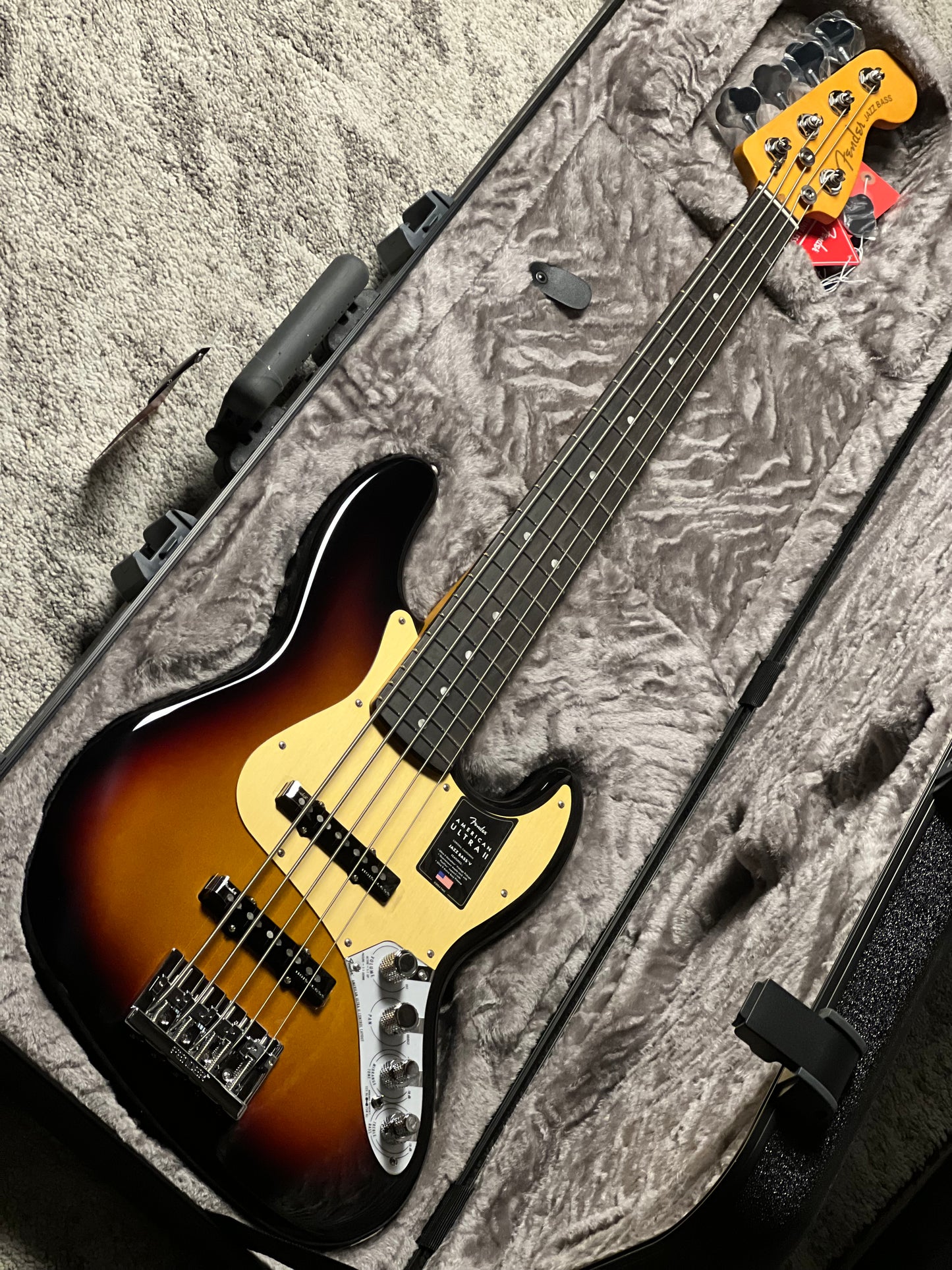 Fender American Ultra II Jazz Bass V Guitar with Ebony FB in Ultraburst US26005365
