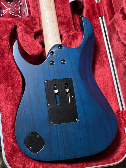 Ibanez Prestige RG653DX-TDF Electric Guitar w/Case In Transparent Deep Blue Flat F2533897