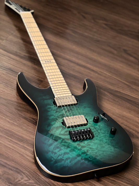 ESP E-II M-II NT - Black Turquoise Burst