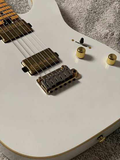 Soloking MT-1 Modern HH MKII in Pearl White Metallic with Roasted Maple FB and Gold Hardware