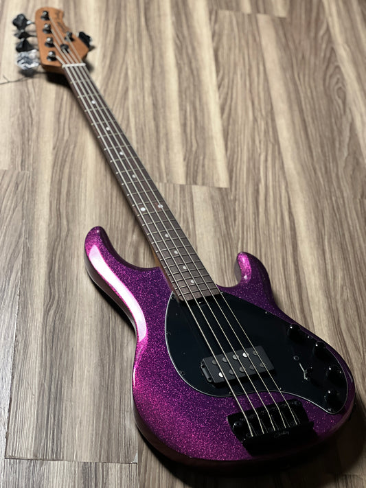 Sterling by Music Man Ray35 5-String Bass in Purple Sparkle