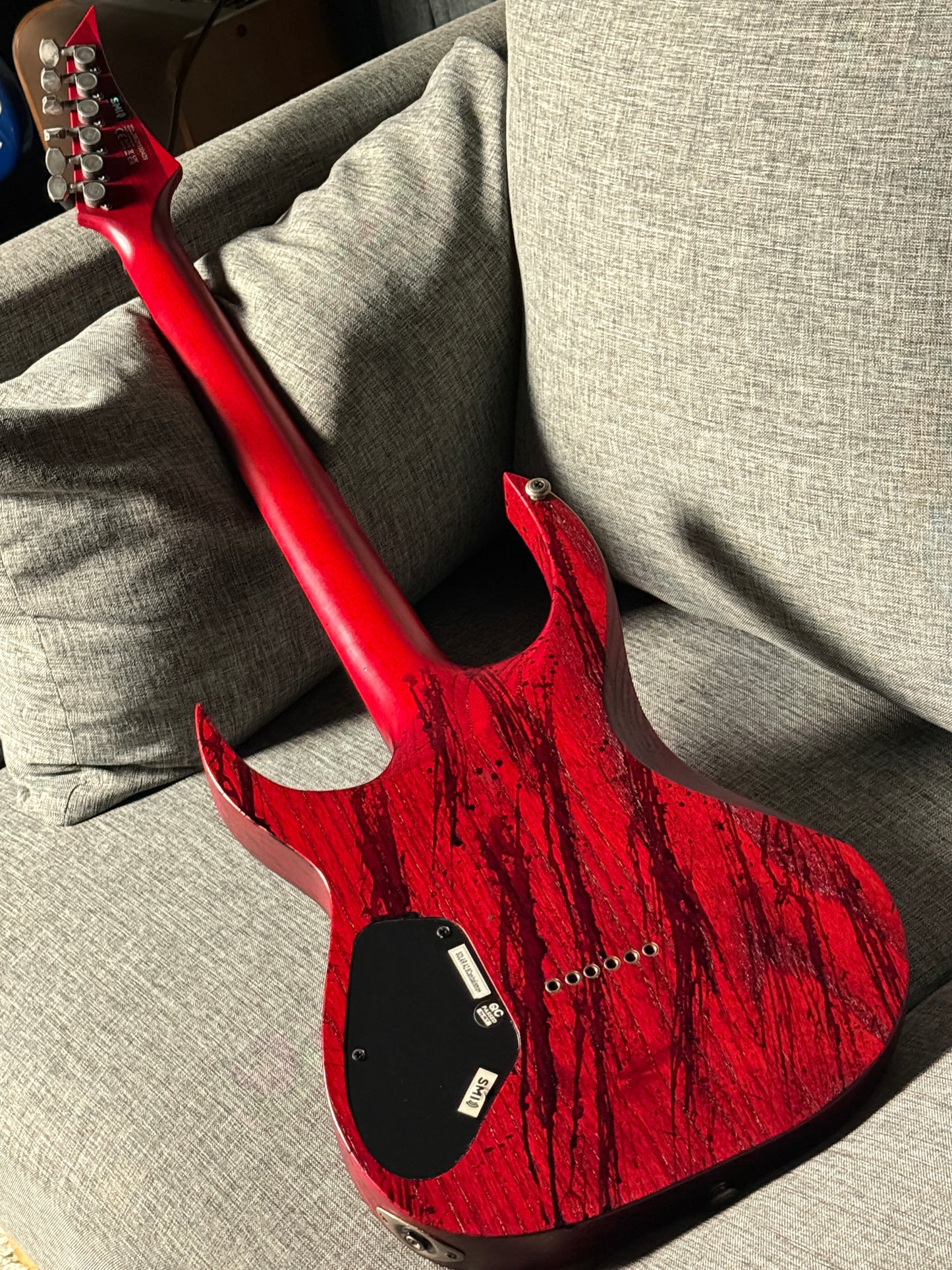 Solar Guitars A2.6 Canibalismo+ in Blood Red Open Pore with Blood Splatter IW21120562