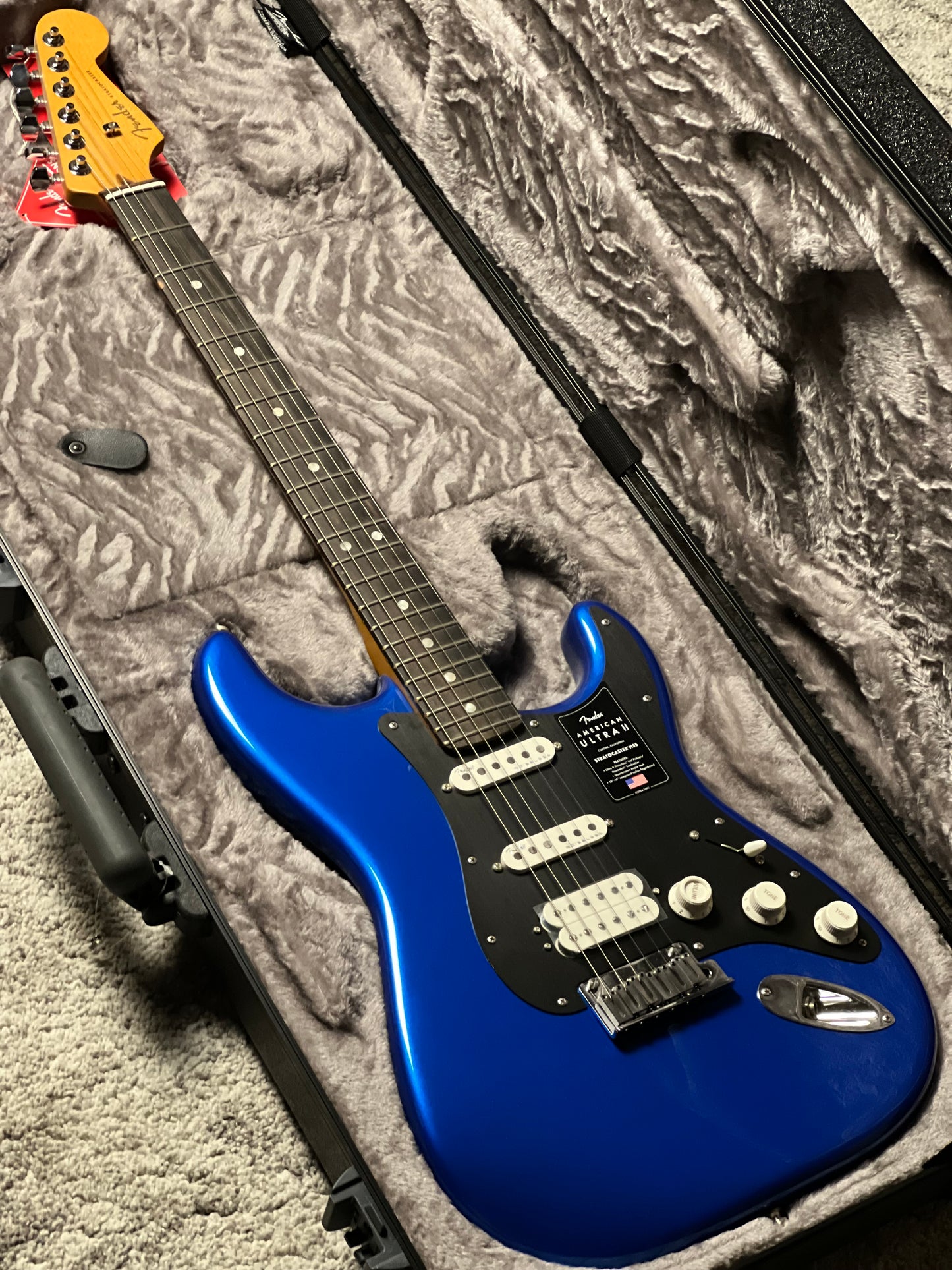 Fender American Ultra II Stratocaster HSS with Ebony FB in Noble Blue US240030709