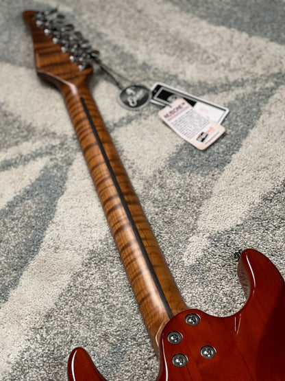 Soloking MS-1 Custom 24 HSS FMN VT with Roasted Flame Maple Neck in Beach Sunset Surf Fade JESCAR
