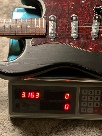 Fender MIJ Limited Stratocaster with RW FB in Raw Ash Black JD25011582
