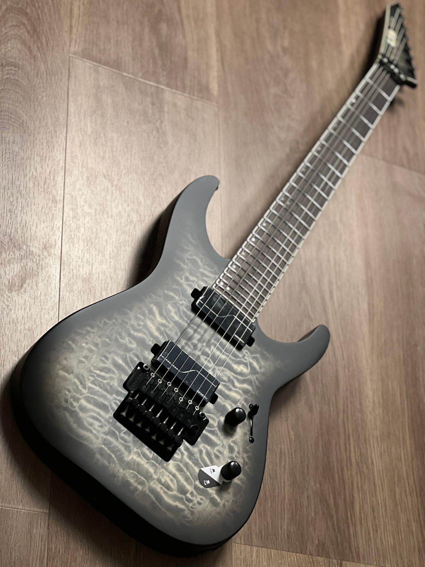 ESP LTD M-1007 Baritone in Charcoal Burst Satin