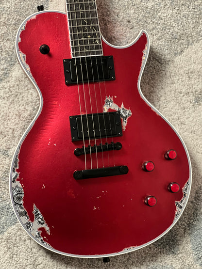 Dhatarattha Custom DLP in Candy Apple Red over Black Paisley