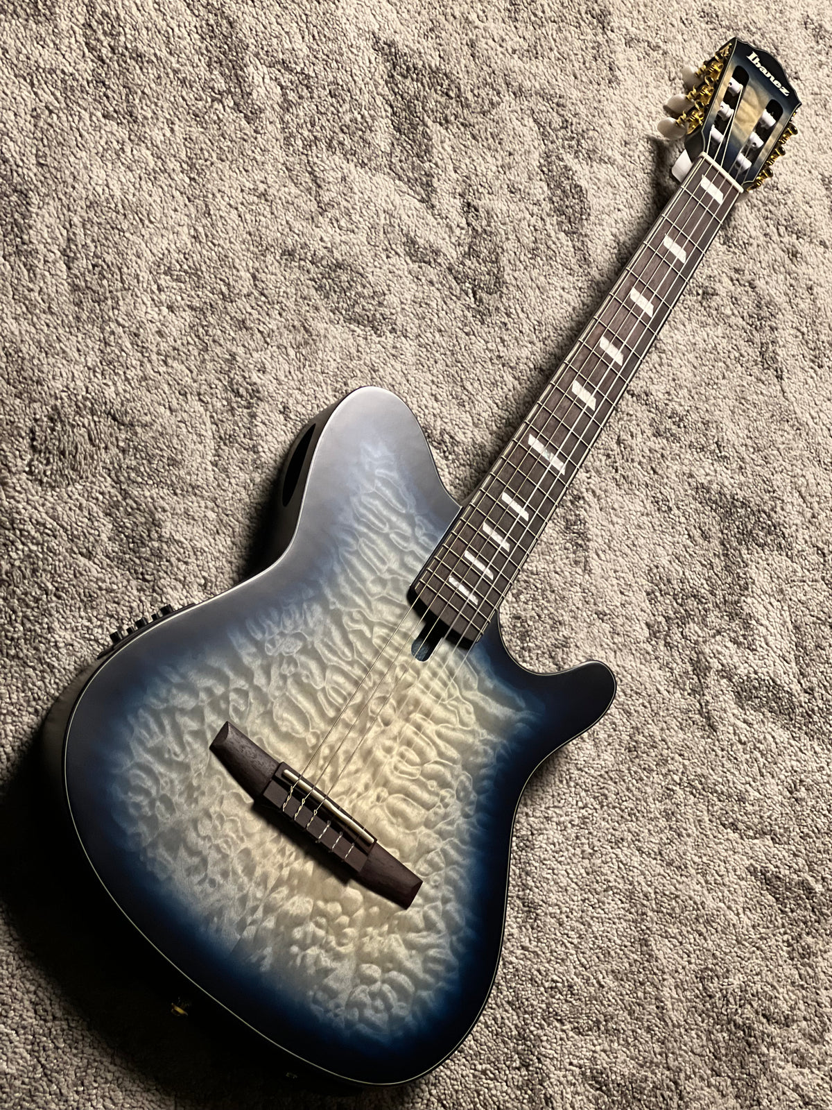Ibanez FRH20QMN-CTL Acoustic-Electric Guitar in Cosmic Blue Starburst Low Gloss