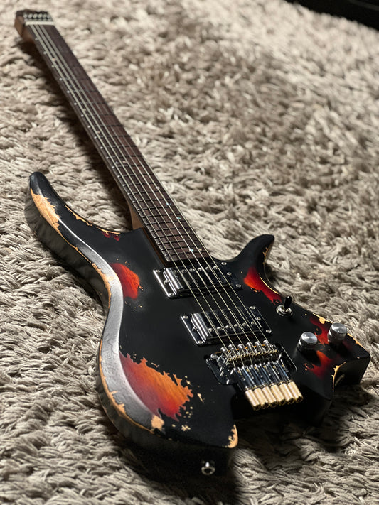 Dhatarattha Custom DHL in Black Over Sunburst with RW FB and Nitrocellulose Lacquer Relic