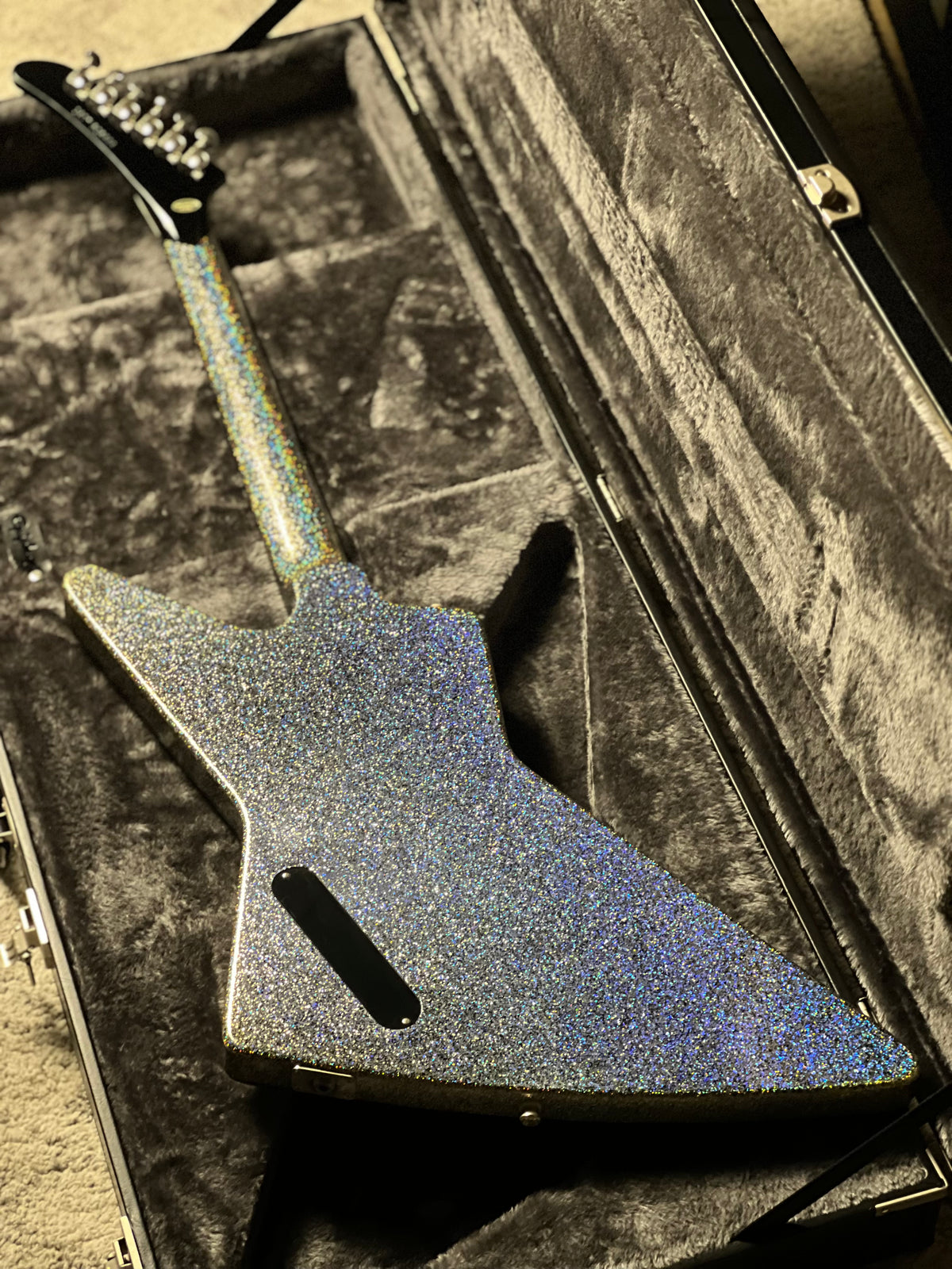 Epiphone Lzzy Hale Explorer Custom in Black Diamond Holographic Sparkle