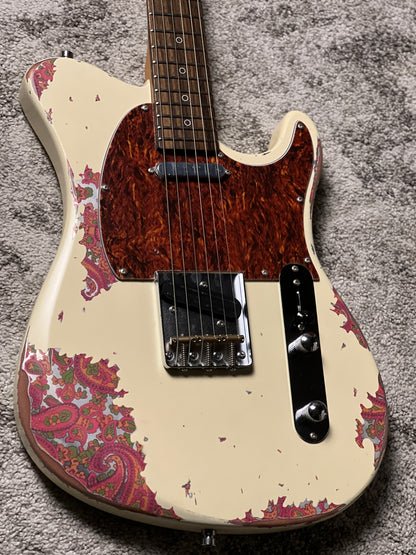 Dhatarattha Performance DTL in Vintage White Over Pink Paisley with RW FB and Nitrocellulose Lacquer