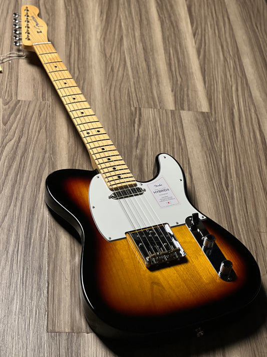 Fender Japan Hybrid II Telecaster with Maple FB in 3 Tone Sunburst JD24019447