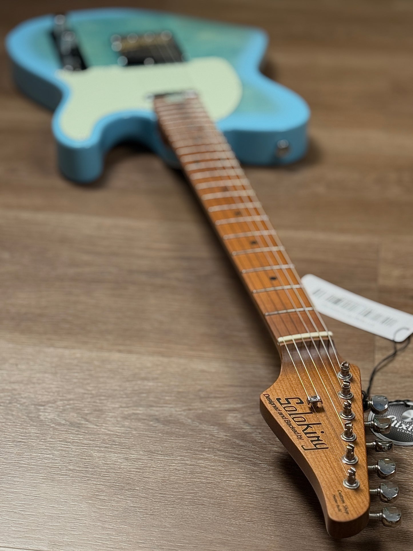 Soloking MT-1 Vintage FMT with Rosewood FB and 5A Flame Top in Celeste Blue Nafiri Special Run