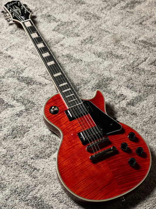Epiphone Les Paul Custom Figured in Transparent Red w/Premium Gigbag 25021529236