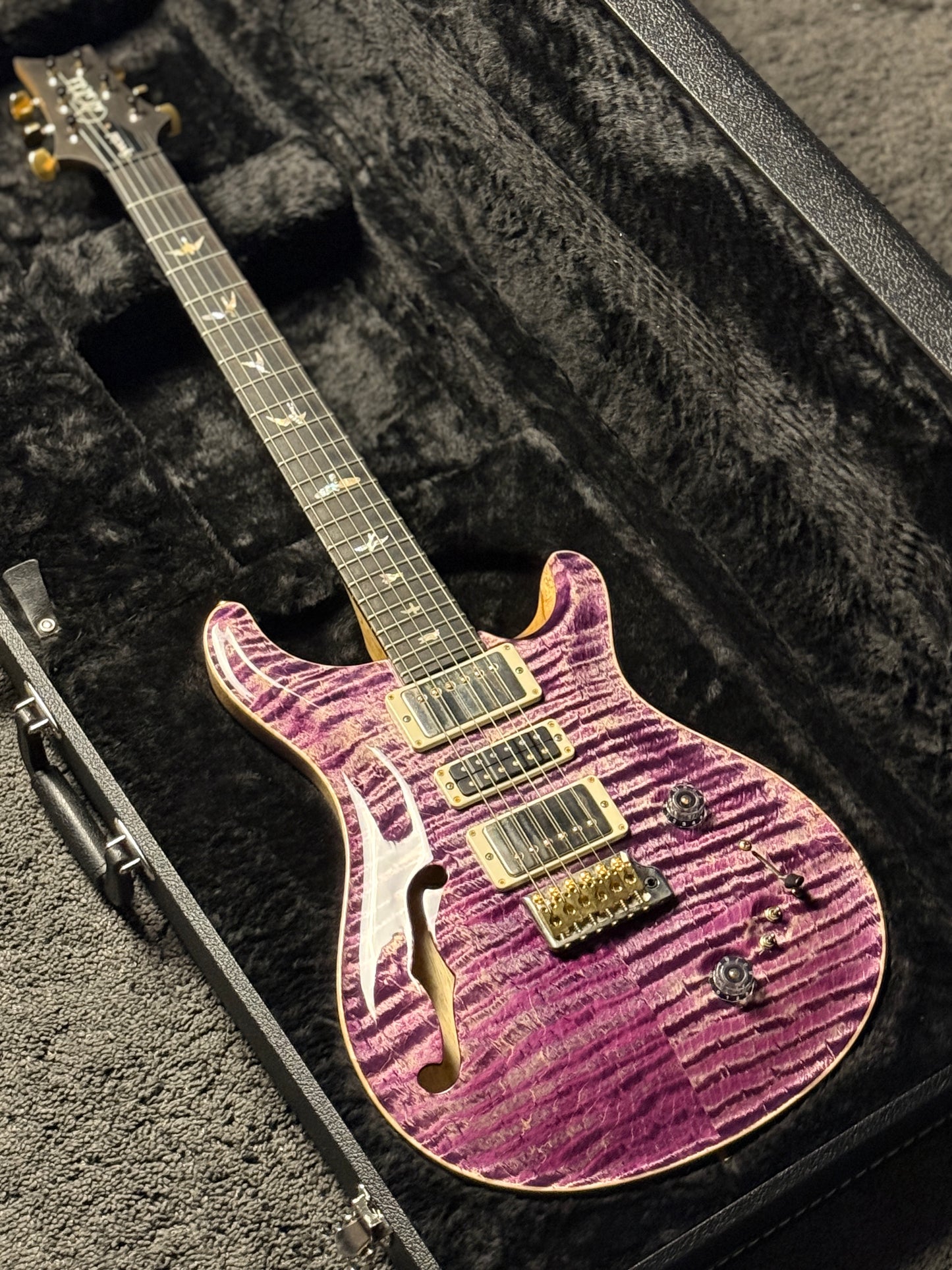 PRS Special 22 Semi-Hollow Wood Library 10-Top Korina Run in Faded Purple Jeans 210324544