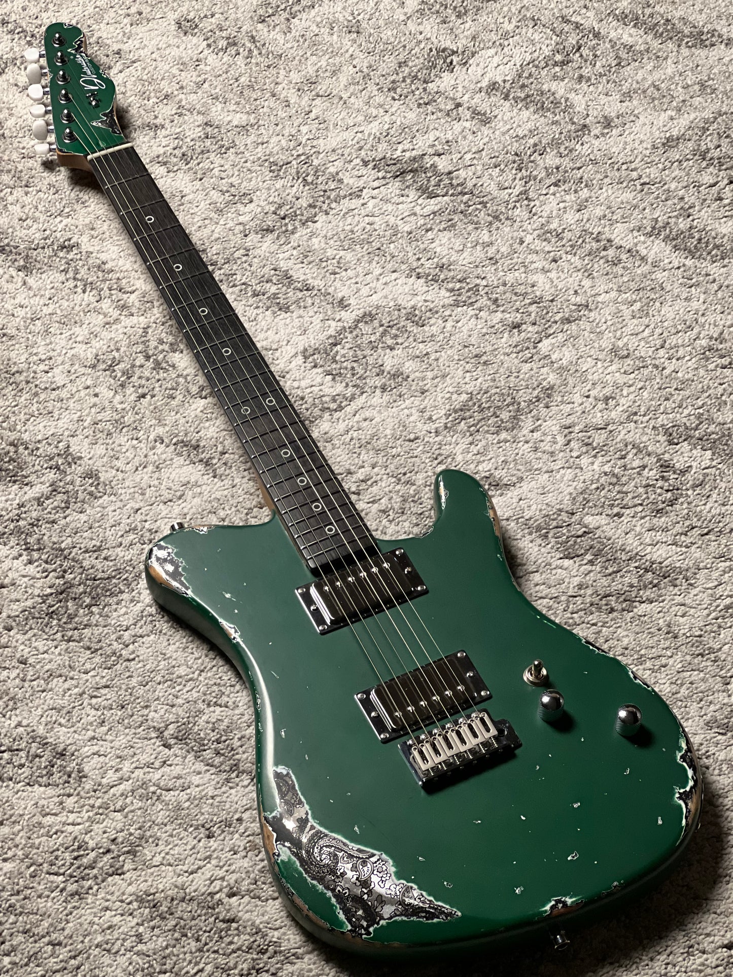 Dhatarattha Performance DTL in Aged Sherwood Green Over Black Paisley with RW FB and Nitrocellulose Lacquer Relic