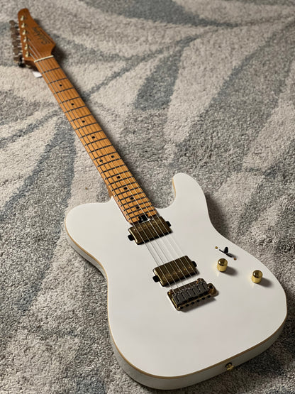 Soloking MT-1 Modern HH MKII in Pearl White Metallic with Roasted Maple FB and Gold Hardware