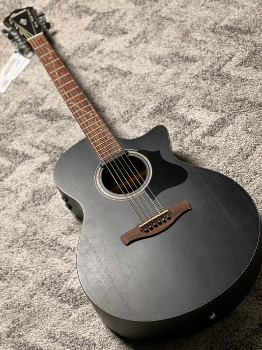 Ibanez AE295-WK Acoustic Guitar in Weathered Black