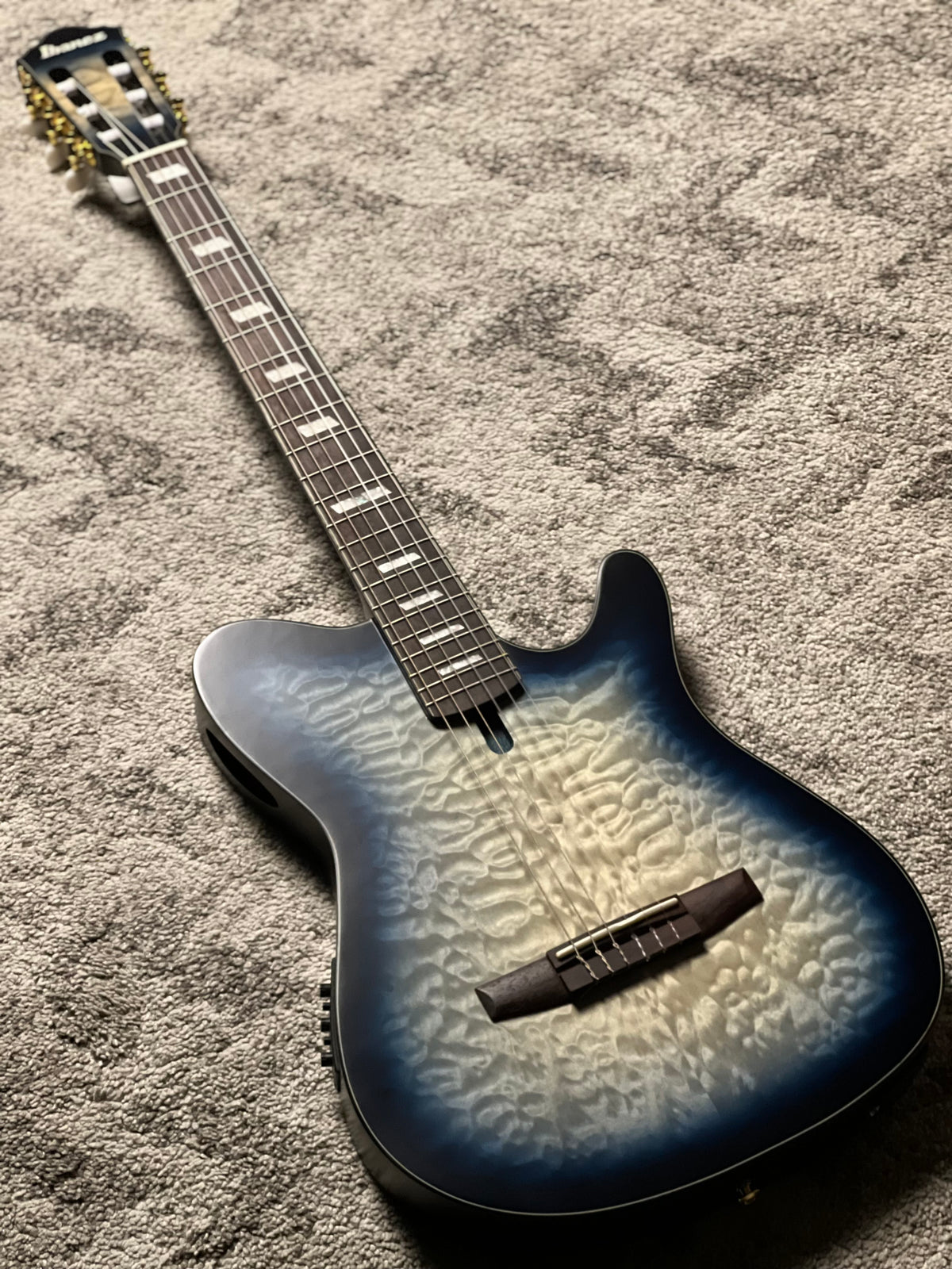 Ibanez FRH20QMN-CTL Acoustic-Electric Guitar in Cosmic Blue Starburst Low Gloss