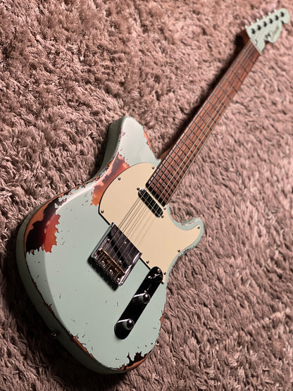 Dhatarattha Performance DTL in Surf Green Over Sunburst with RW FB and Nitrocellulose Lacquer Relic