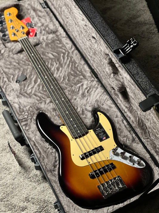 Fender American Ultra II Jazz Bass V Guitar with Ebony FB in Ultraburst US26005365