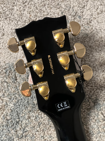 Soloking SG60 MKII in Ebony with Gold Hardware (Altered Headstock)