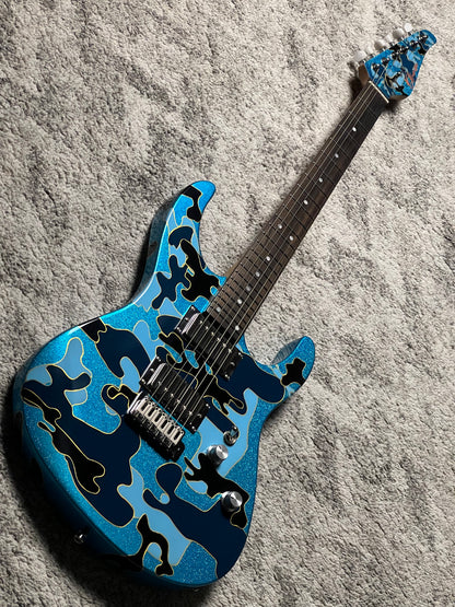 Dhatarattha Custom DST Artist Hand Paint "Blue Sparkle Camo"
