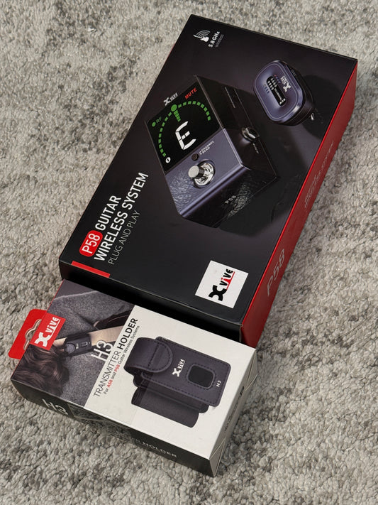 Xvive P58 + H3 5.8GHz Wireless Guitar Pedal System with Transmitter Holder