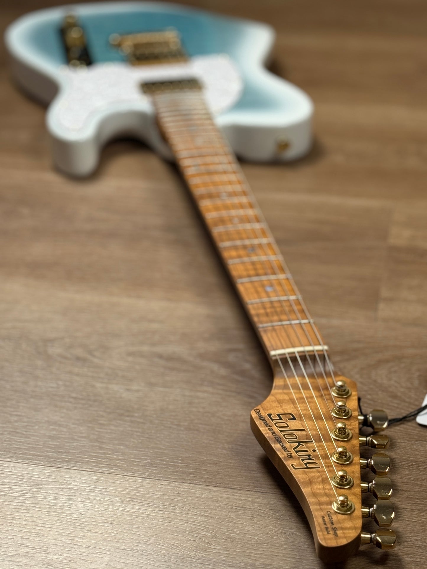 Soloking MT-1 Custom 24 FMN Elite with Flame Neck in Larimar Nafiri Special Run